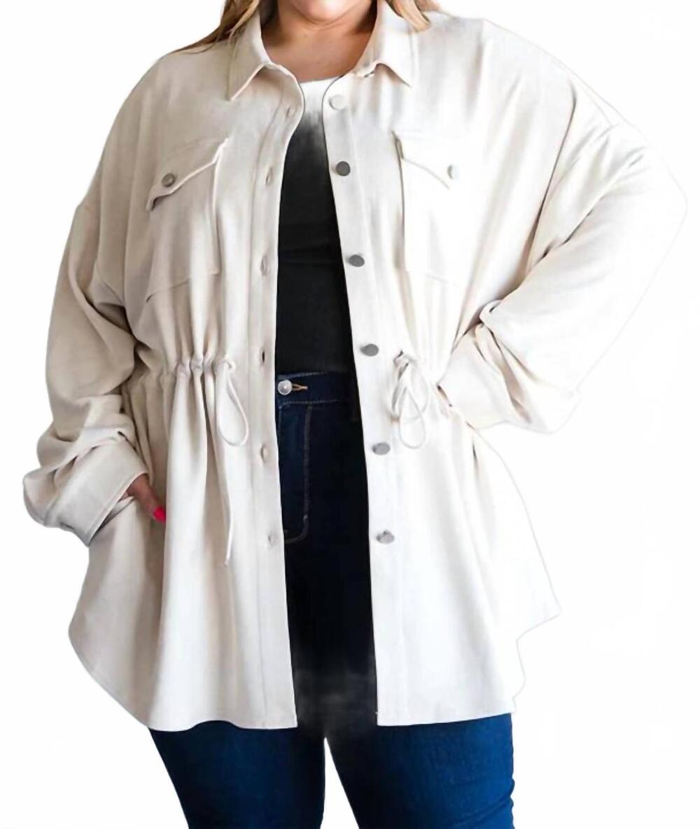 NEW COTTON BLEU faux suede shirt jacket in ivory